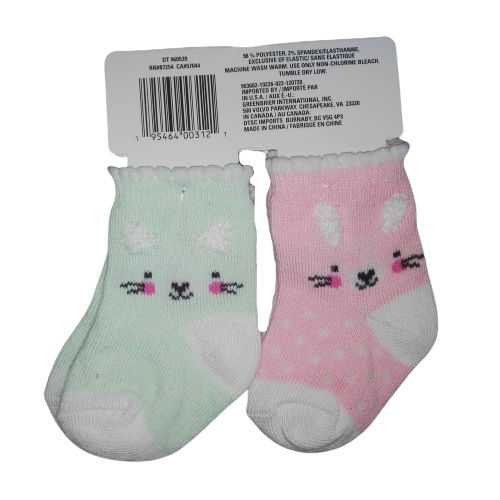 Miniatura: Set x2 par medias bebe 6-12meses gato conejo