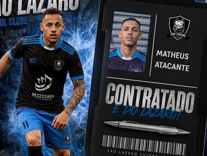 MERCADO DA BOLA CAMPOLA 2026: Diretoria do São Lázaro anuncia contratação de Atacante ex- Resenha para disputa da Terceirona.