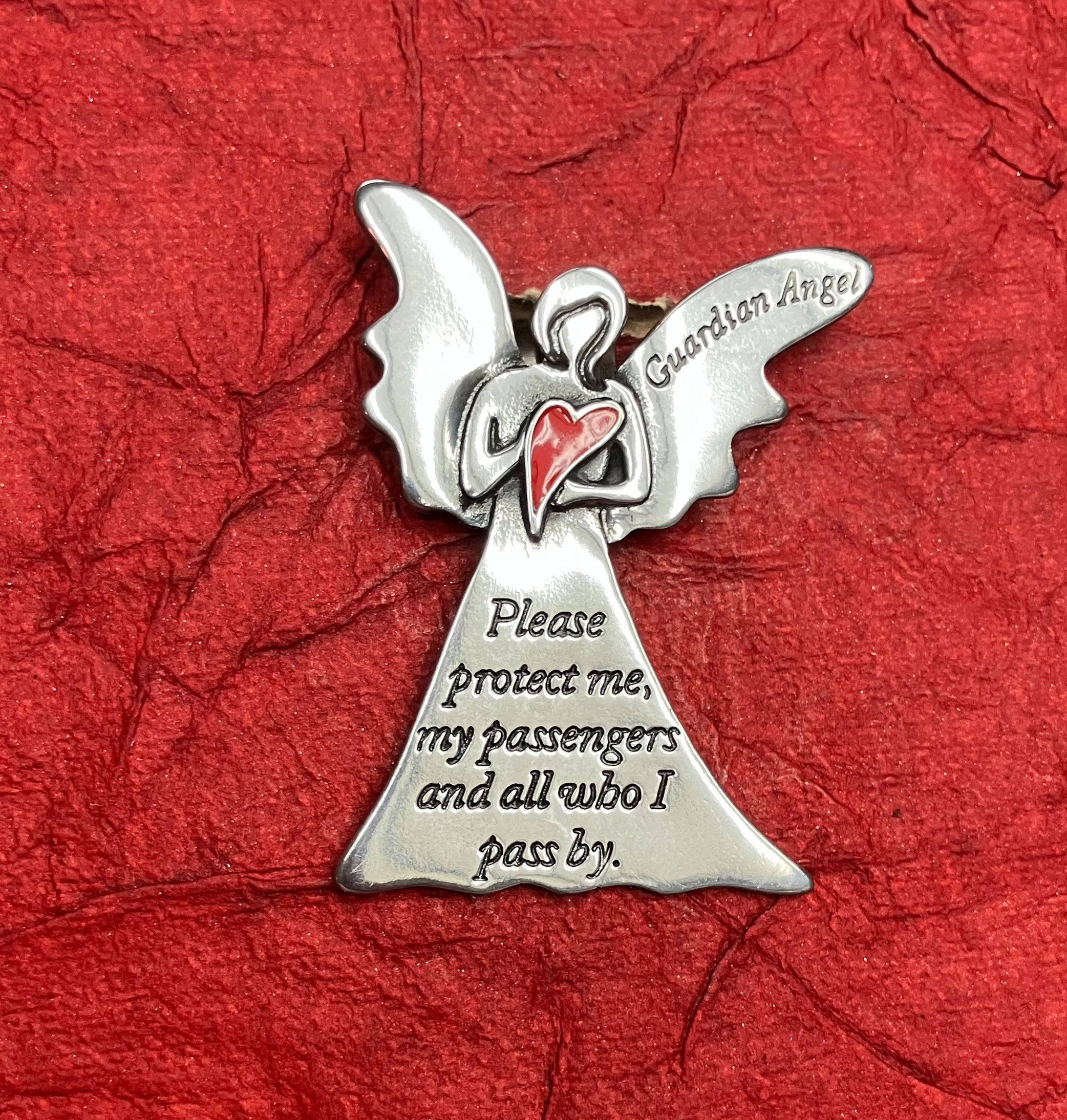 Red Heart Guardian Angel Visor Clip