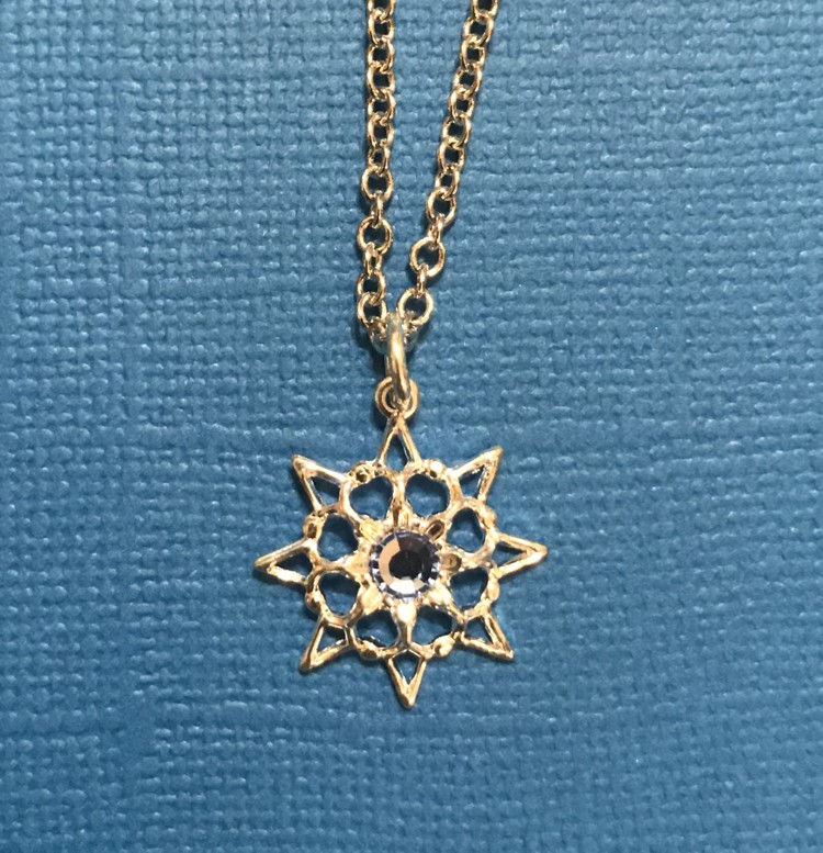Thumbnail: Light Blue Single Stone Snowflake Necklace #846NLTBLUE
