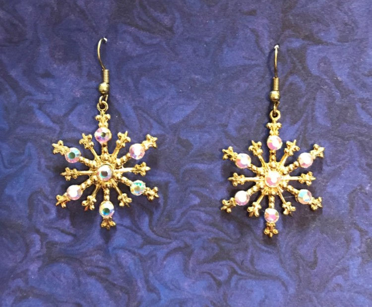 Thumbnail: Large Snowflake Earrings #843EAB