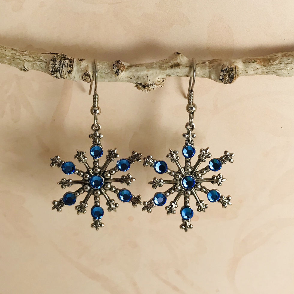 Thumbnail: Large Snowflake Earrings #843ESAPPHIRE