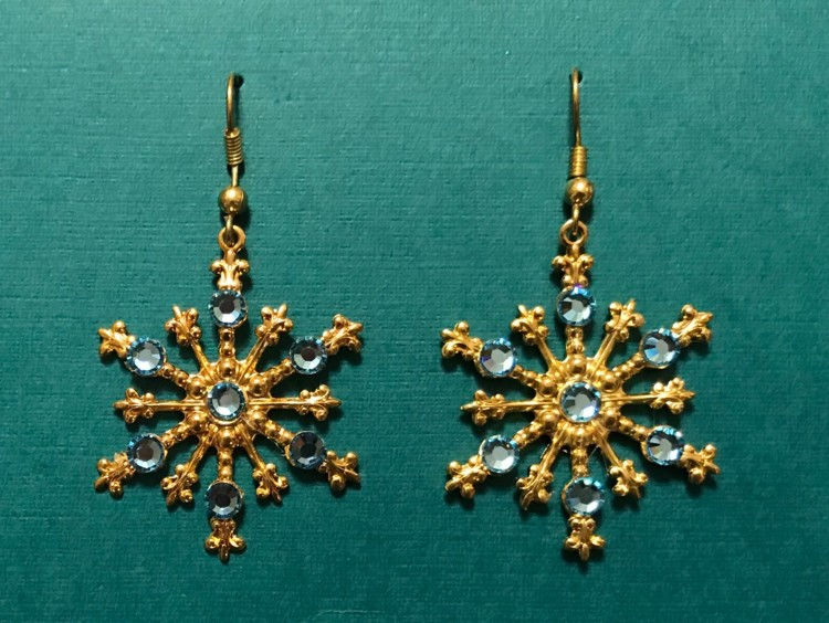 Thumbnail: Large Snowflake Earrings #843EAQUA