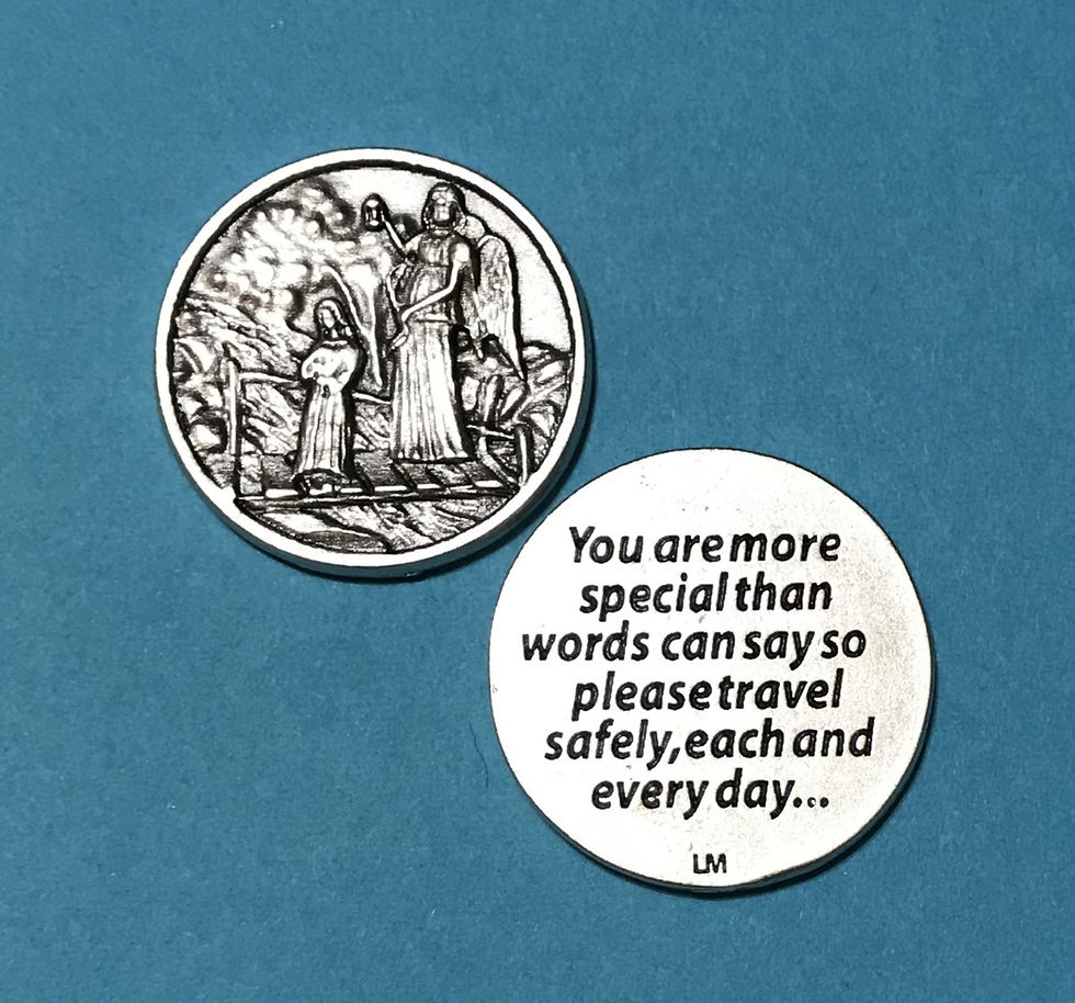 Thumbnail: The front and back of a circular coin adorned with a quote on each side.
