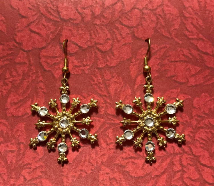 Thumbnail: Large Snowflake Earrings #843ECLEAR