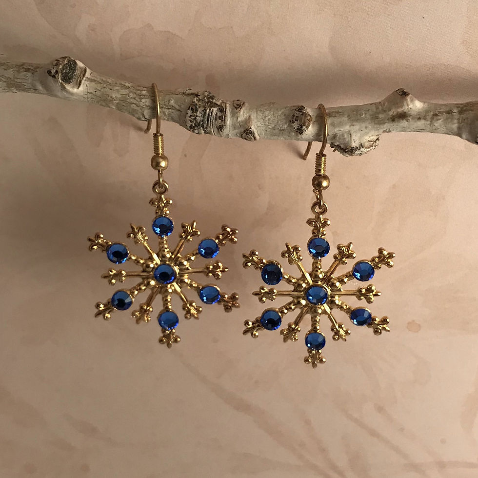 Thumbnail: Large Snowflake Earrings #843ESAPPHIRE