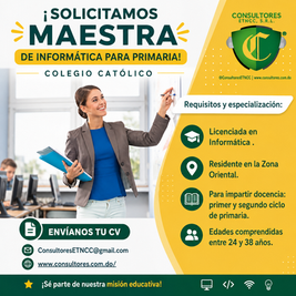 📢 ¡OPORTUNIDAD LABORAL! | MAESTRA DE INFORMÁTICA PARA PRIMARIA