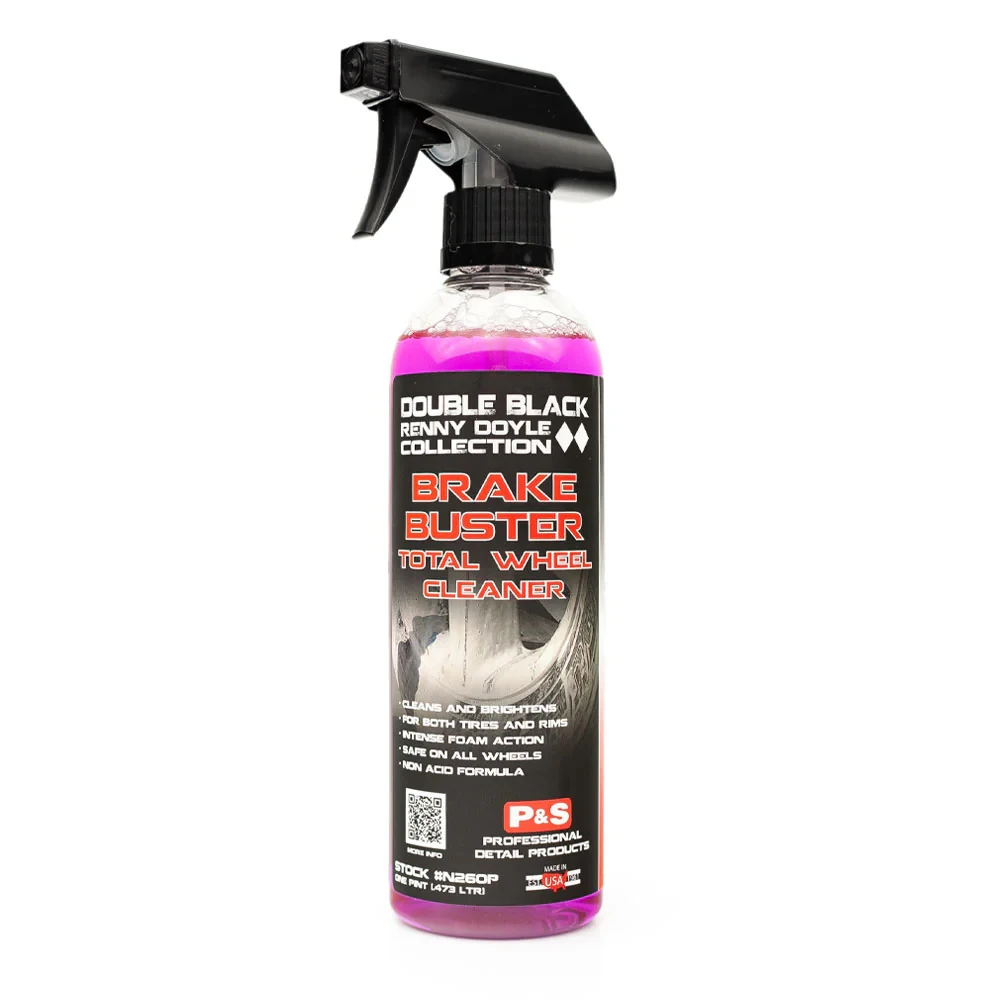 P and S Brake Buster Total Wheel Cleaner in a spray bottle showing the cleaning gel formula.