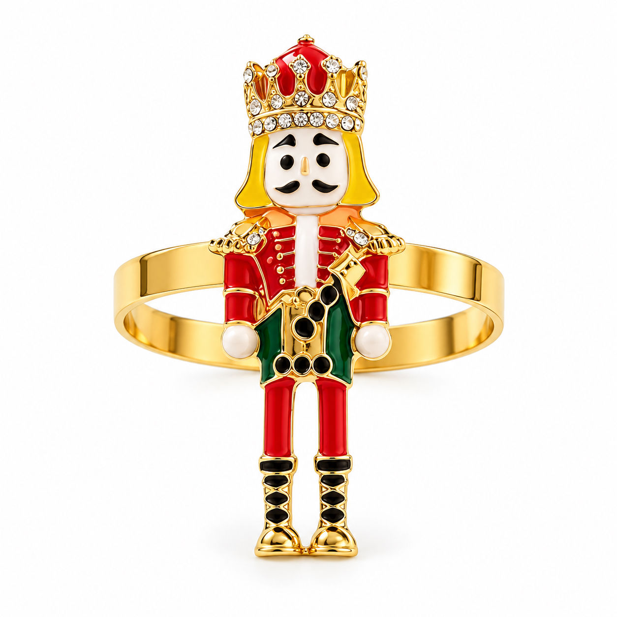 Kerst Servetringen Notenkraker Goud – Set van 4