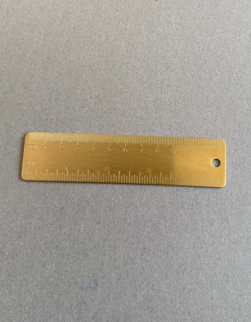 Liniaal Koper met cm/inch verdeling