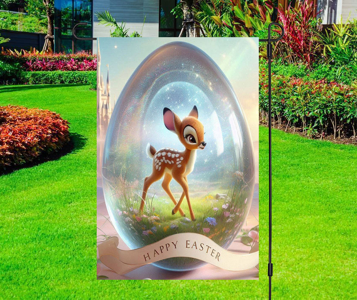 Happy Easter - Bambi in Egg - Disney - Garden Yard Flag
