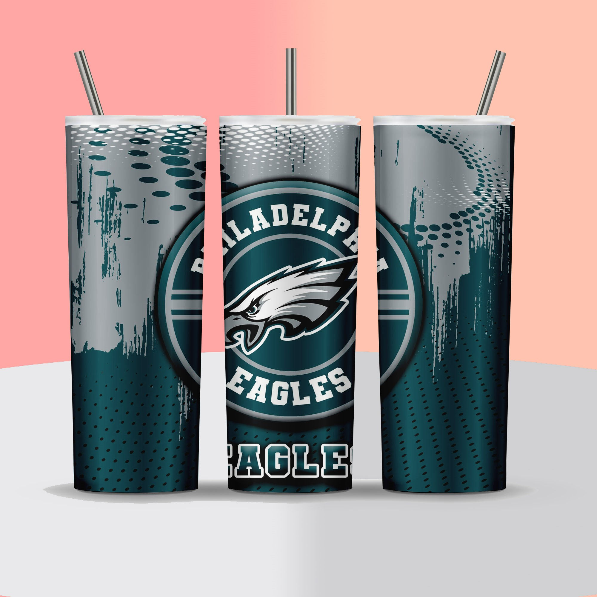 NFL - Philadelphia Eagles - Football Dotted Background - Tumbler