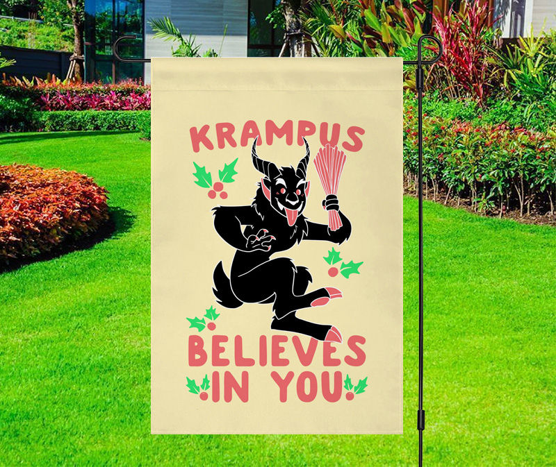 Krampus Believes In You Yard Flag