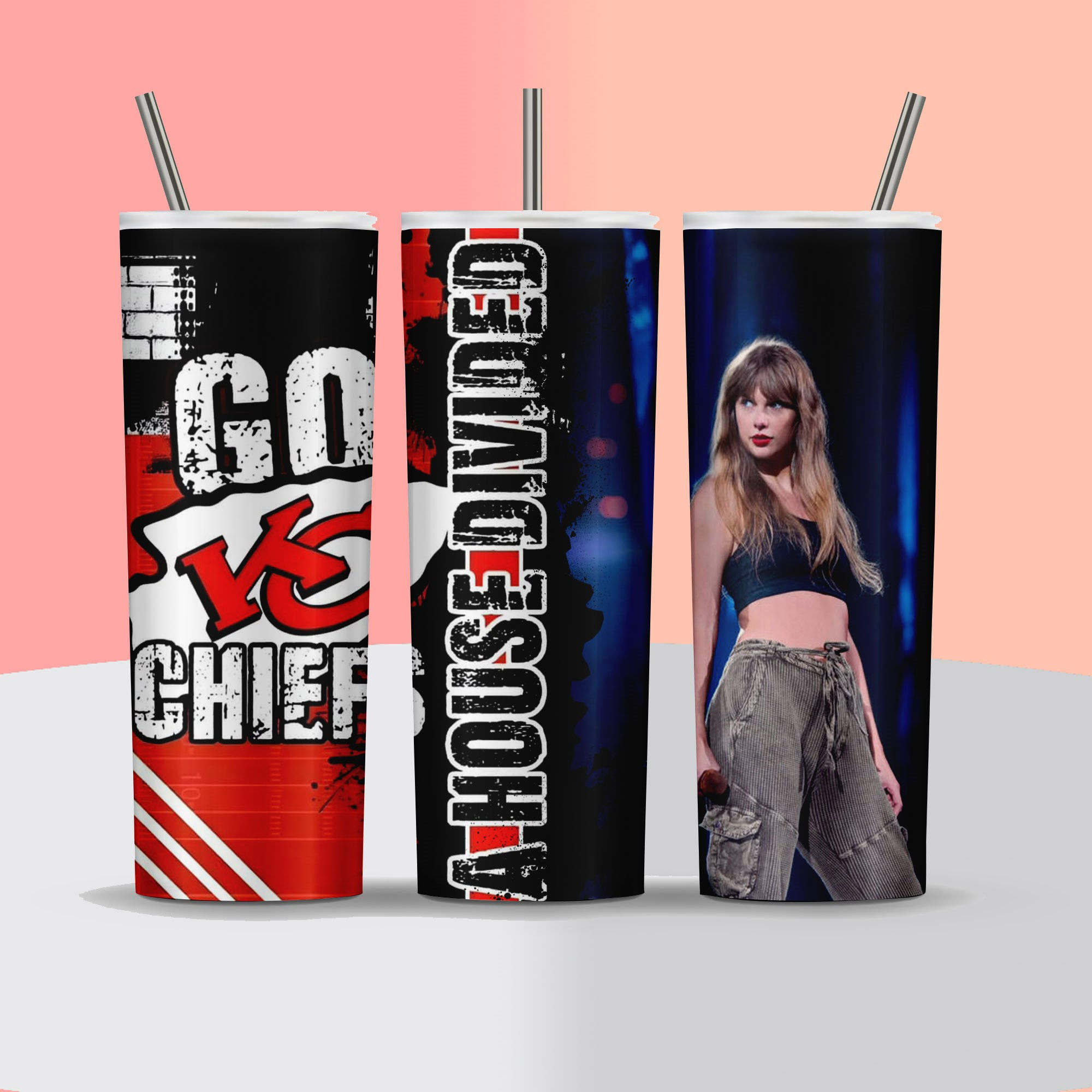 NFL - Kansas City Chiefs - Football "House Divided" Swift Kelce - Tumbler