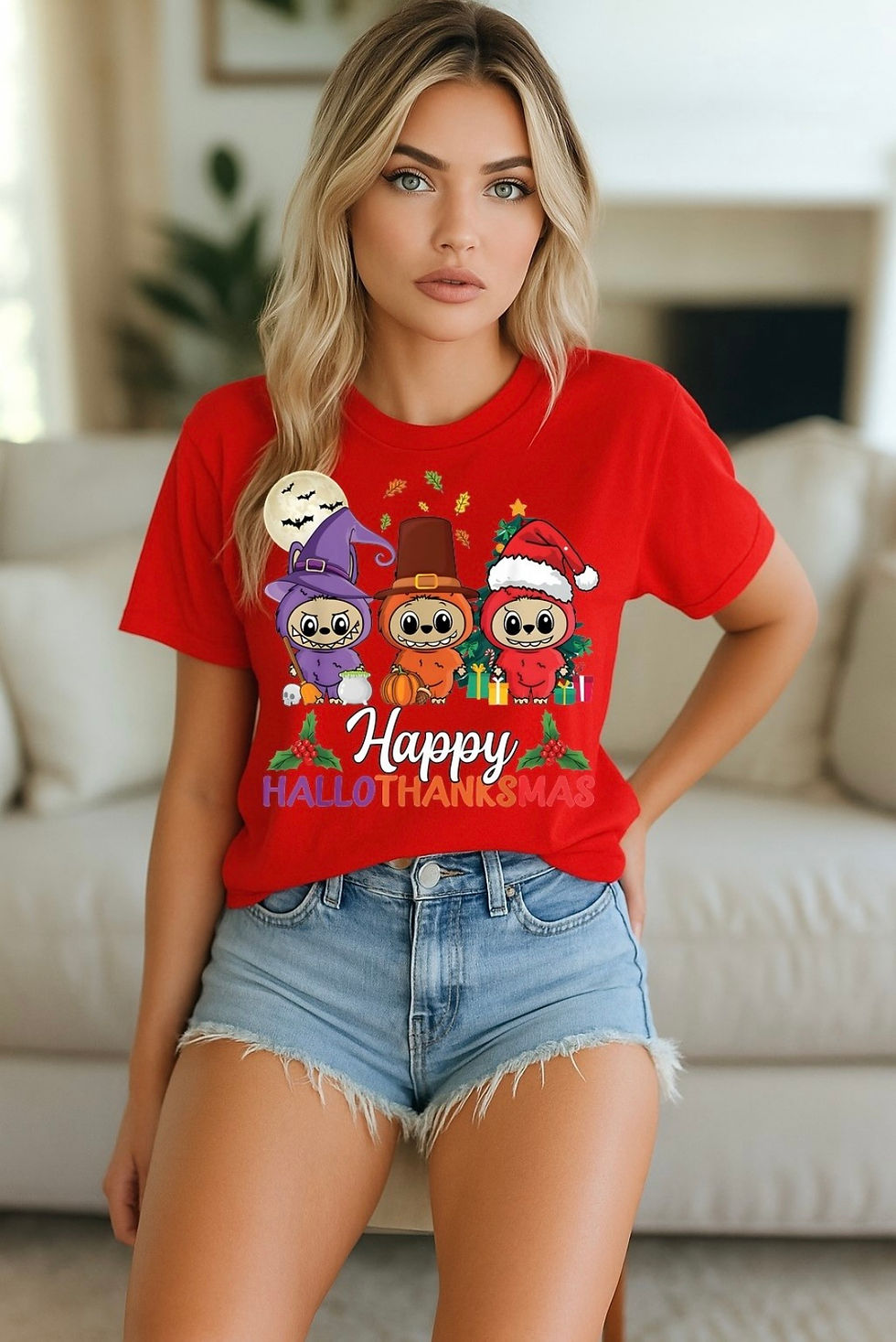Thumbnail: Labubu - Happy Hallothanksmas - Apparel