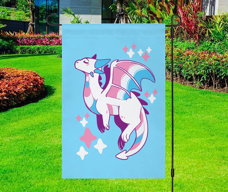 Pastel Fantasy Dragon Yard Flag