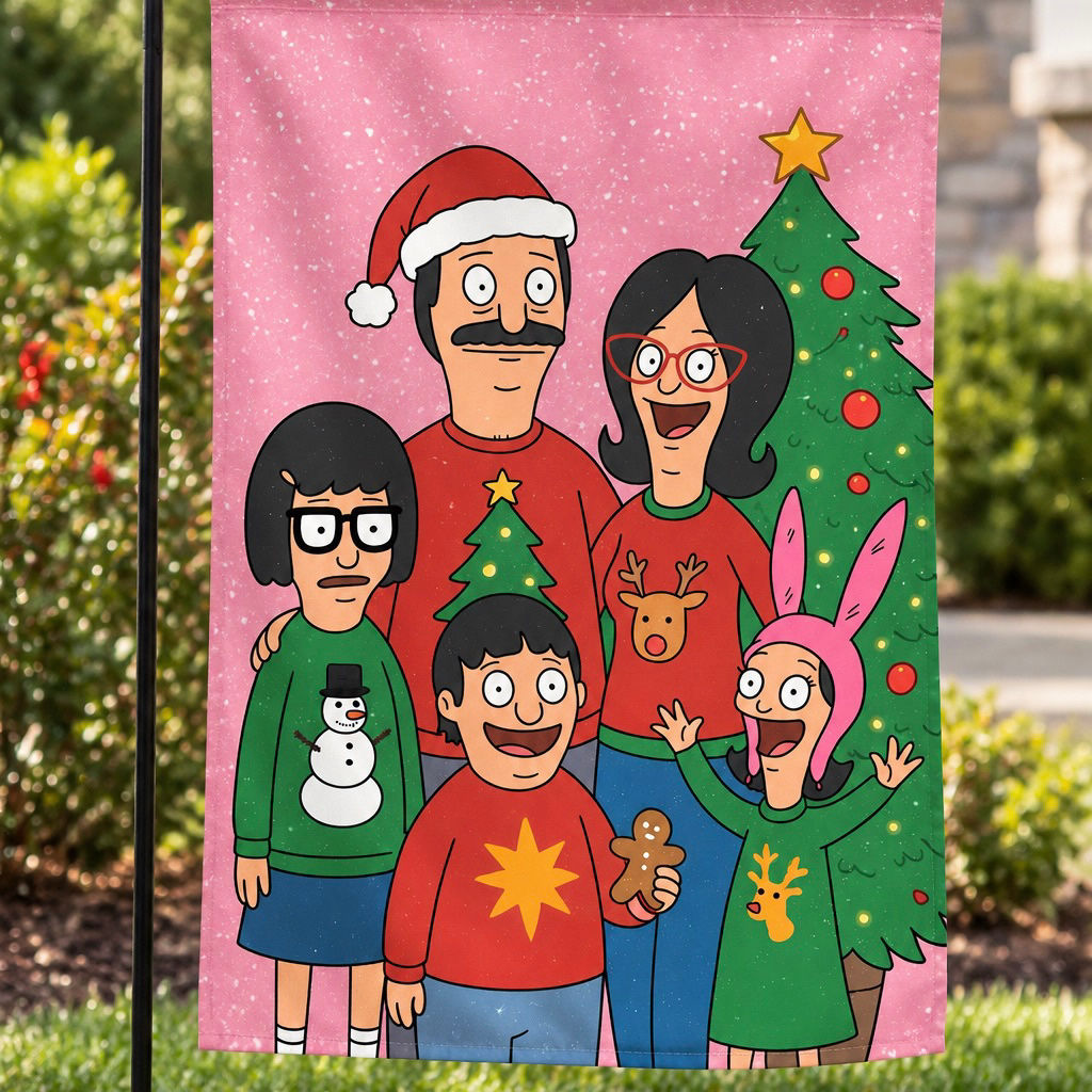 Bob's Burgers - Belcher Family - Festive Sweaters Yard Flag - Decor