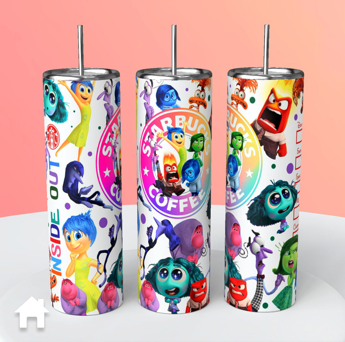 Disney Inside Out 2 Characters x Starbucks type Tumbler