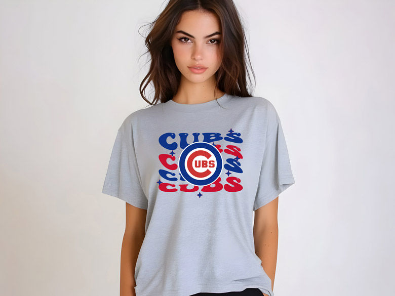 Thumbnail: MLB - Chicago Cubs - Wavy Team Name - Apparel