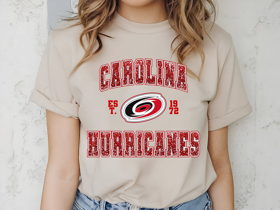 NHL - Carolina Hurricanes - Vintage Sequins Look with Logo - Apparel