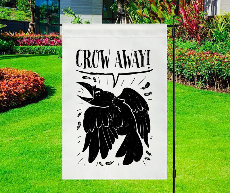 Crow Away Crow Yard Flag
