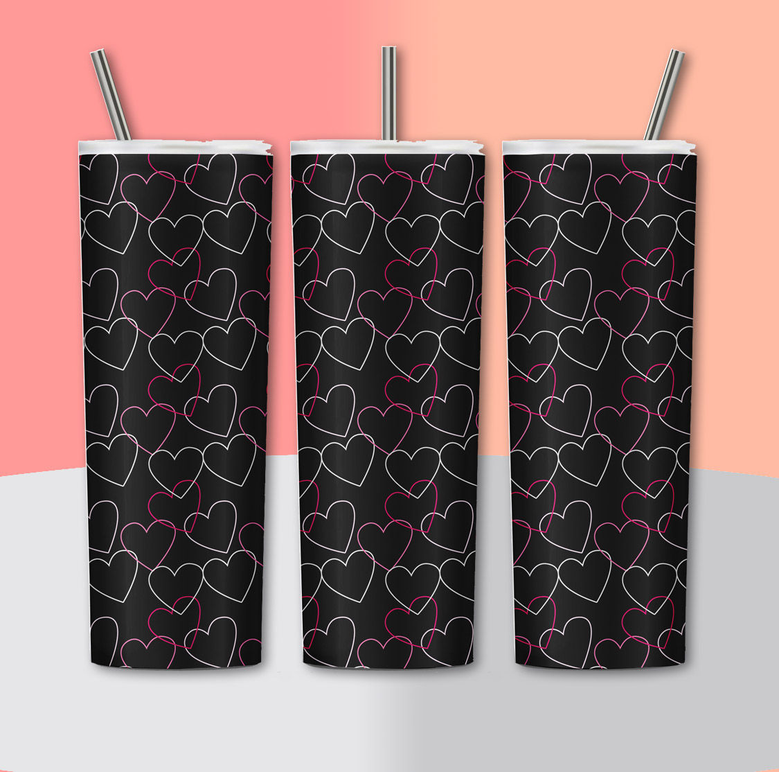 Black Hearts Valentine's Day Tumbler