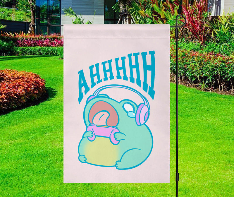 AHHHHH Frog Gamer Yard Flag