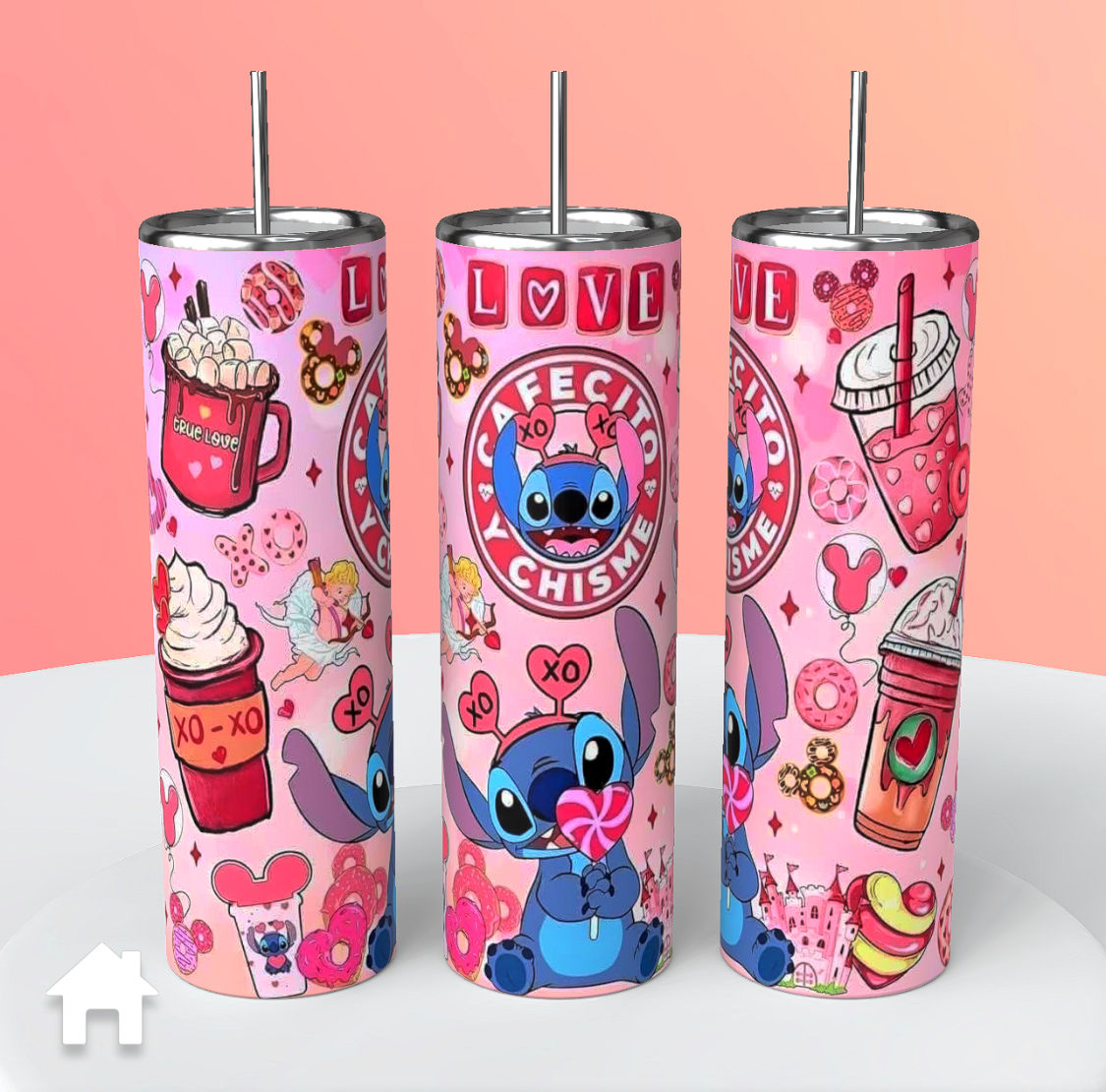 Disney Stitch Cafecito y Chisme Tumbler