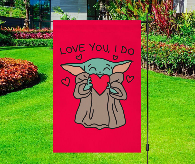 Star Wars - Grogu Baby Yoda - Love You I Do Heart Yard Flag