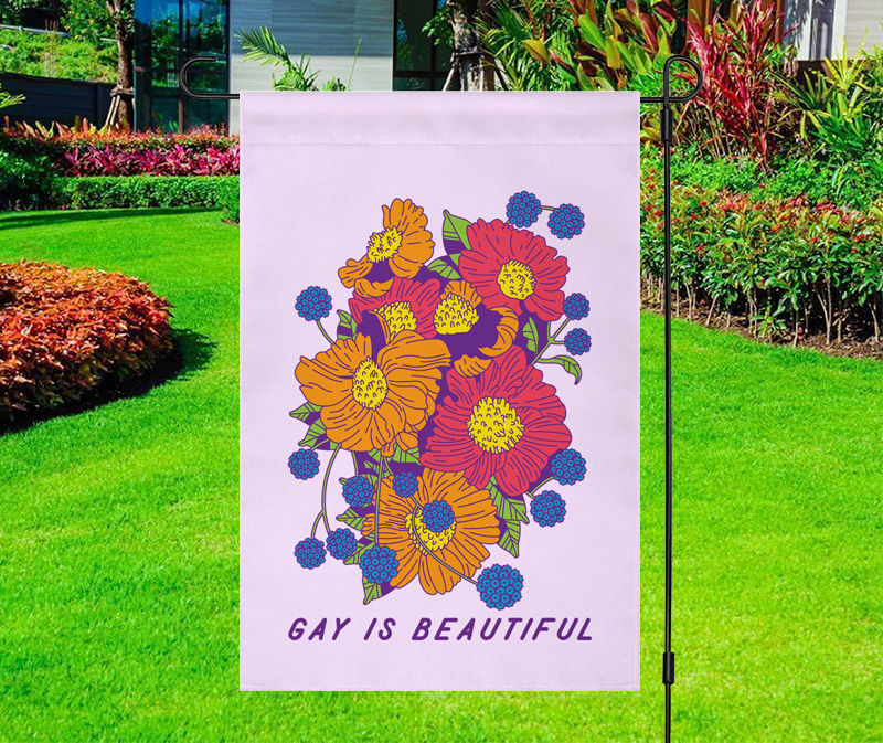 Gay Is Beautiful Floral Yard Flag