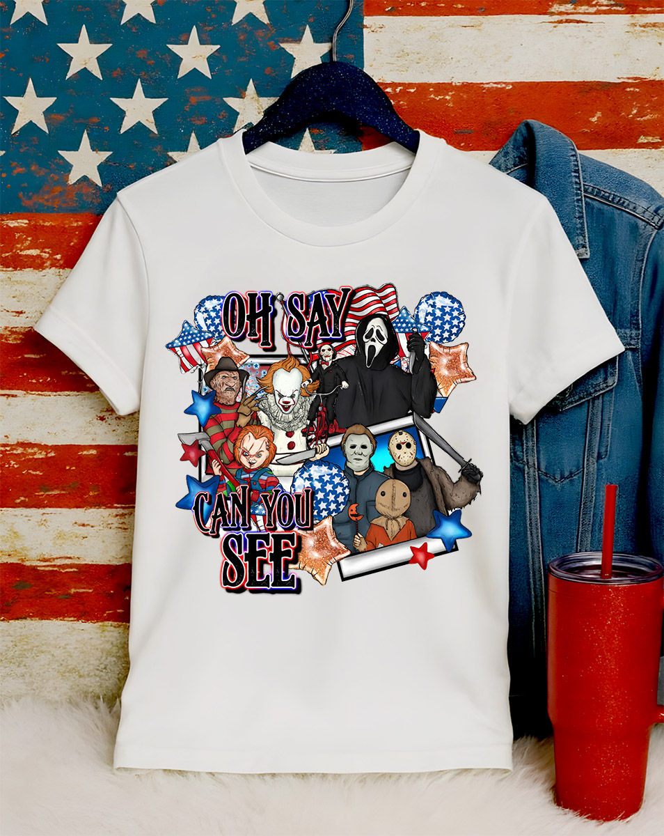 4th of July - Horror Icons - Oh Say Can You See - Polaroids - Apparel