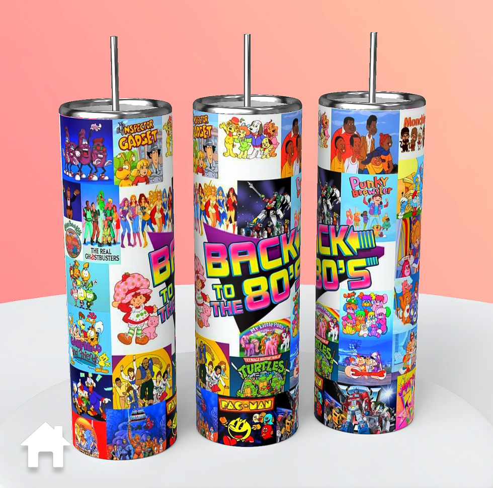 Back to the 80s tiles tumbler