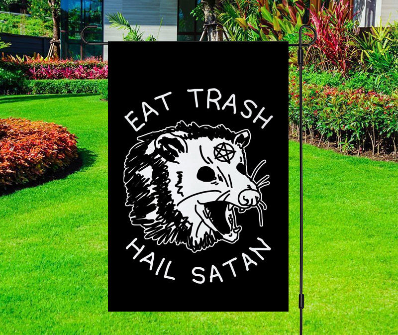 Possom - Eat Trash Hail Satan Yard Flag