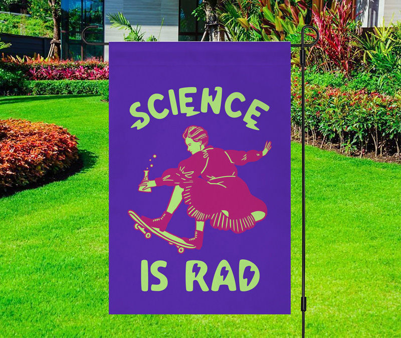 Science Is Rad Skateboard Yard Flag