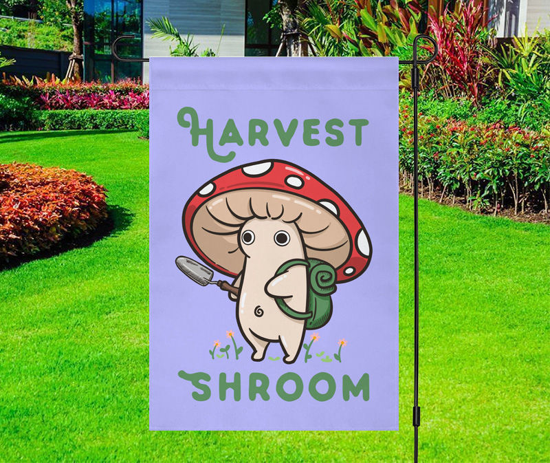 Harvest Shroom Mushroom Yard Flag