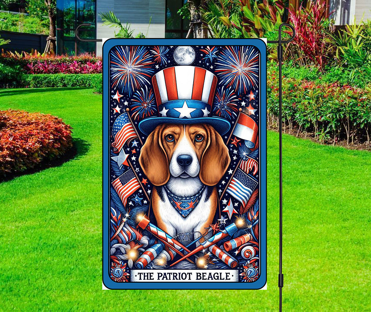 Independence Day - Patriotic Dog - Beagle - 4th July - Yard Flag