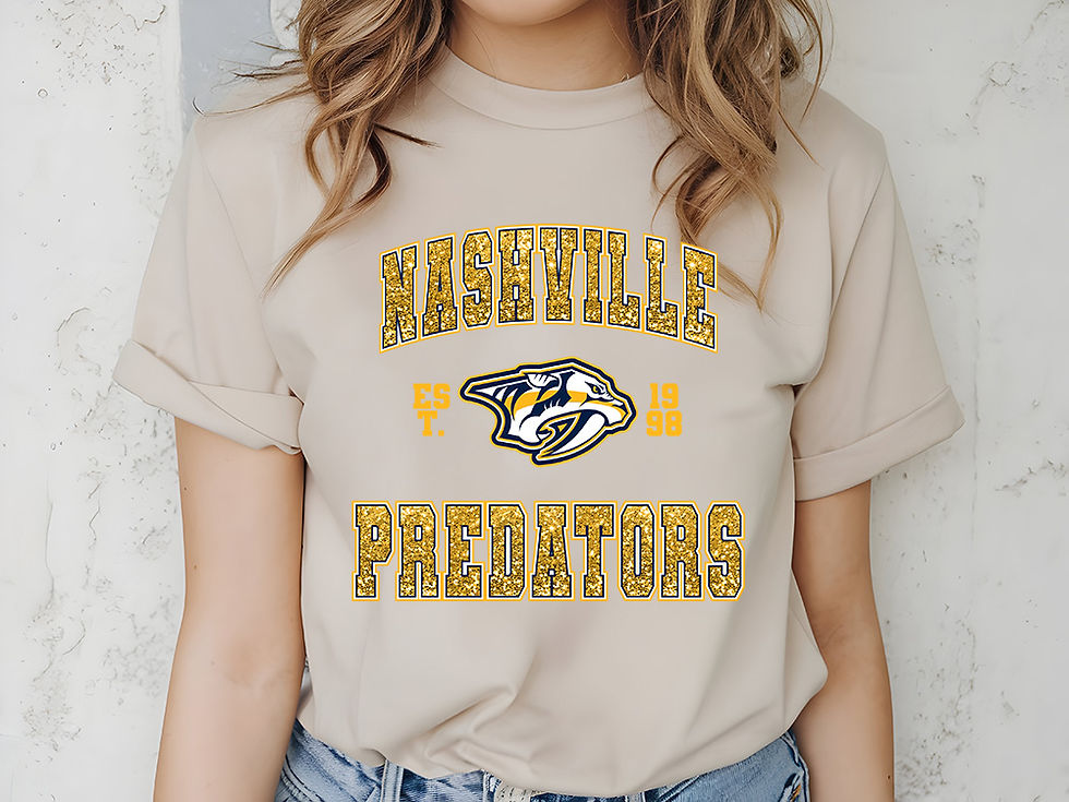 NHL - Nashville Predators - Vintage Sequins Look with Logo - Apparel
