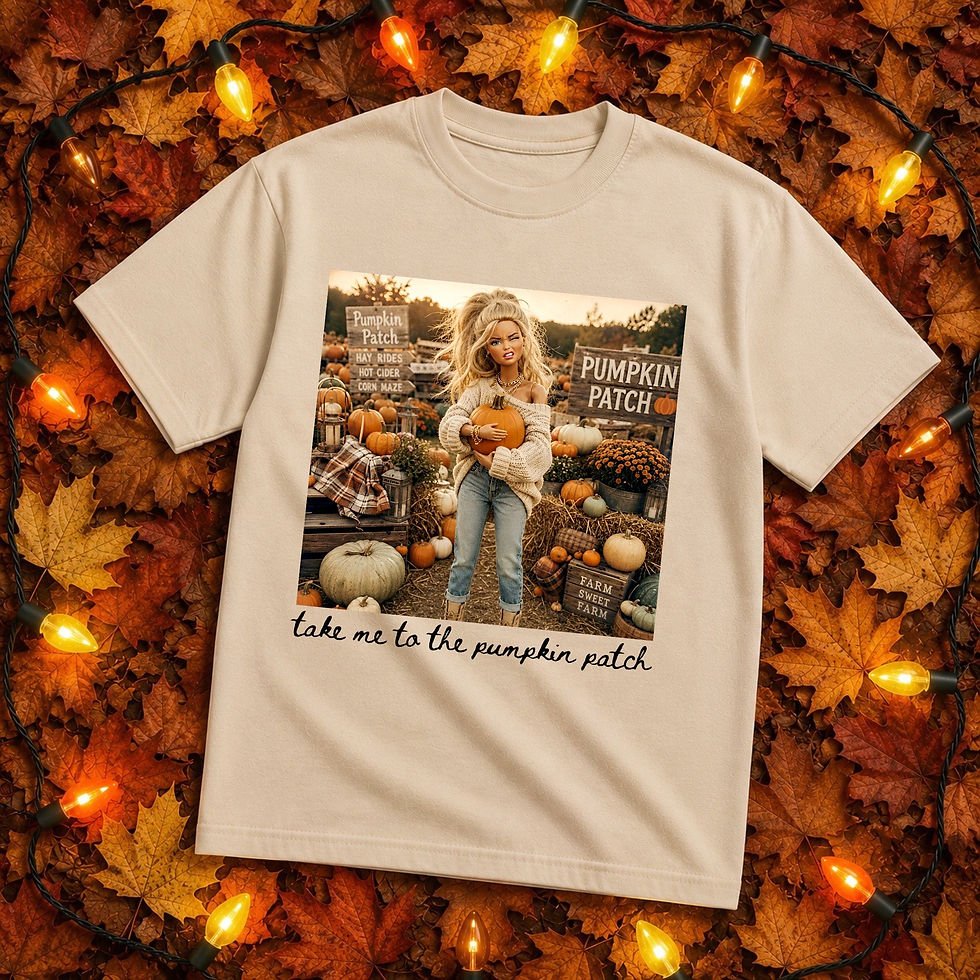 Thumbnail: Anxiety Barbie - Take Me To The Pumpkin Patch - Fall / Halloween shirt - Apparel