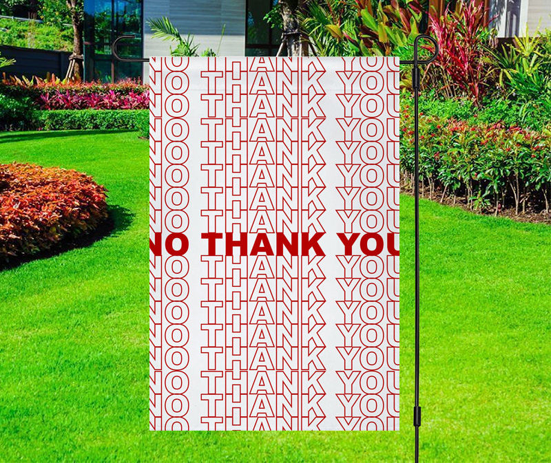 No Thank You Pattern Yard Flag