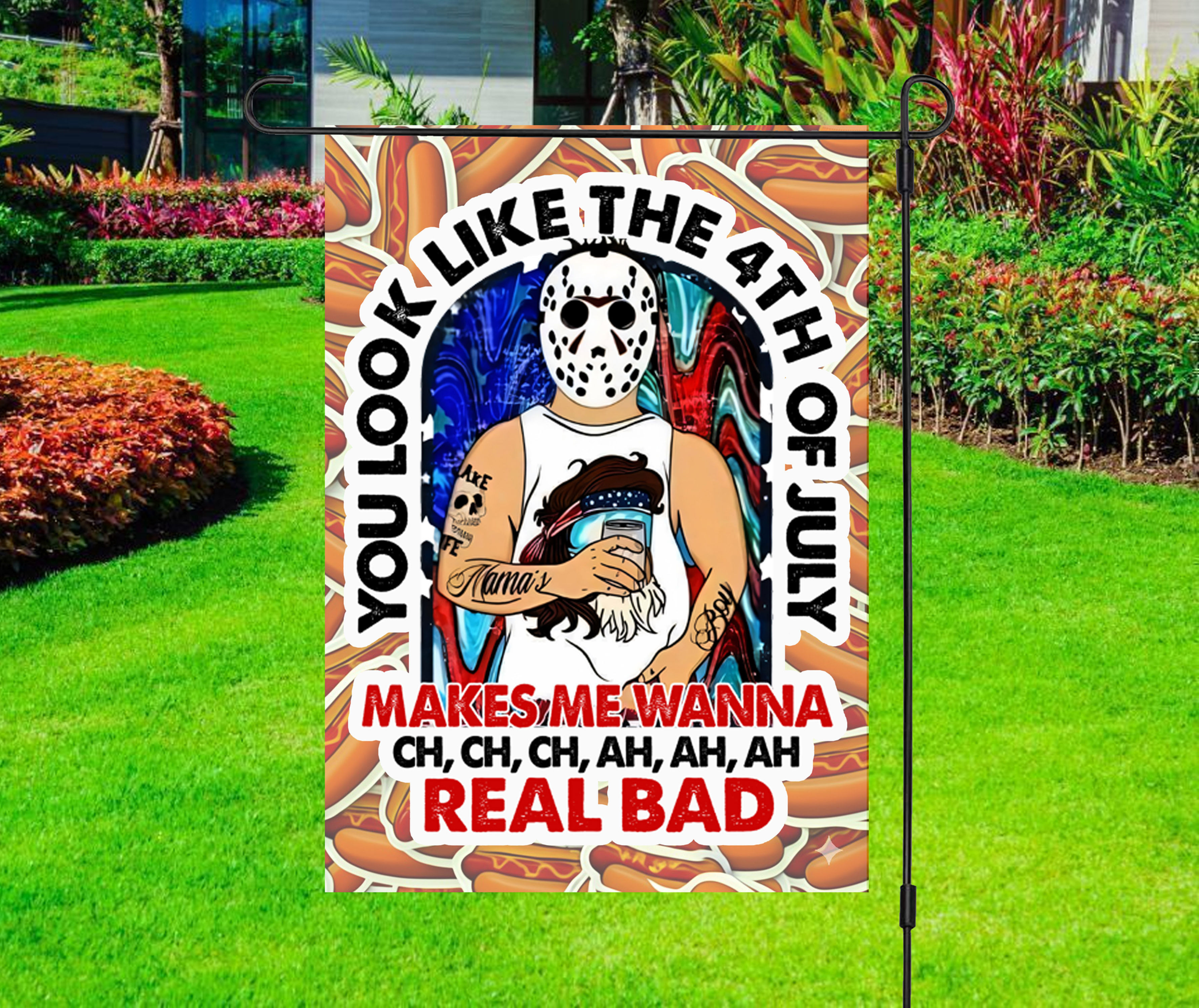 Independence Day - You Look Like The 4th - Jason Voorhees - 4th July - Yard Flag