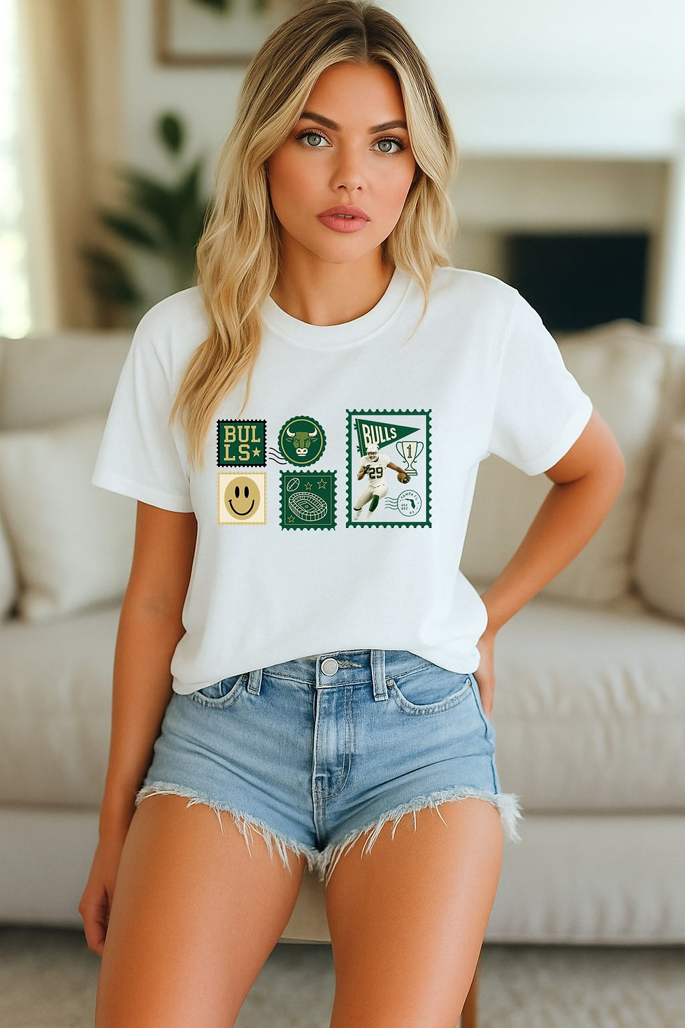 Thumbnail: University of South Florida Stamps Collage Bulls USF - Apparel