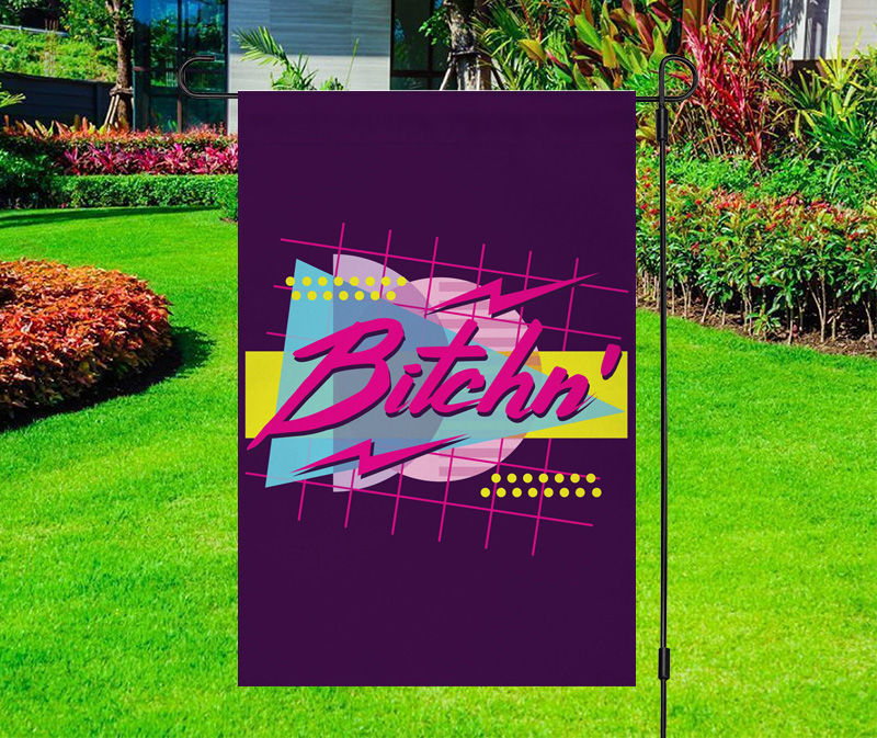 Retro Bitchin’ 80sText Yard Flag