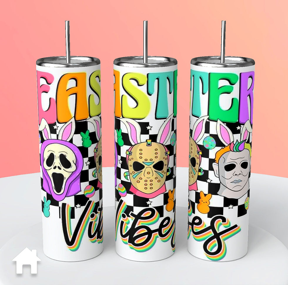 Easter Vibes Horror Icons Tumbler - Jason Michael Ghostface