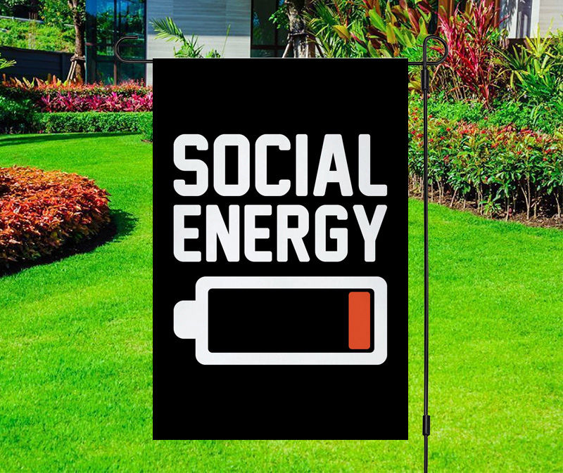 Social Energy Low Battery Yard Flag