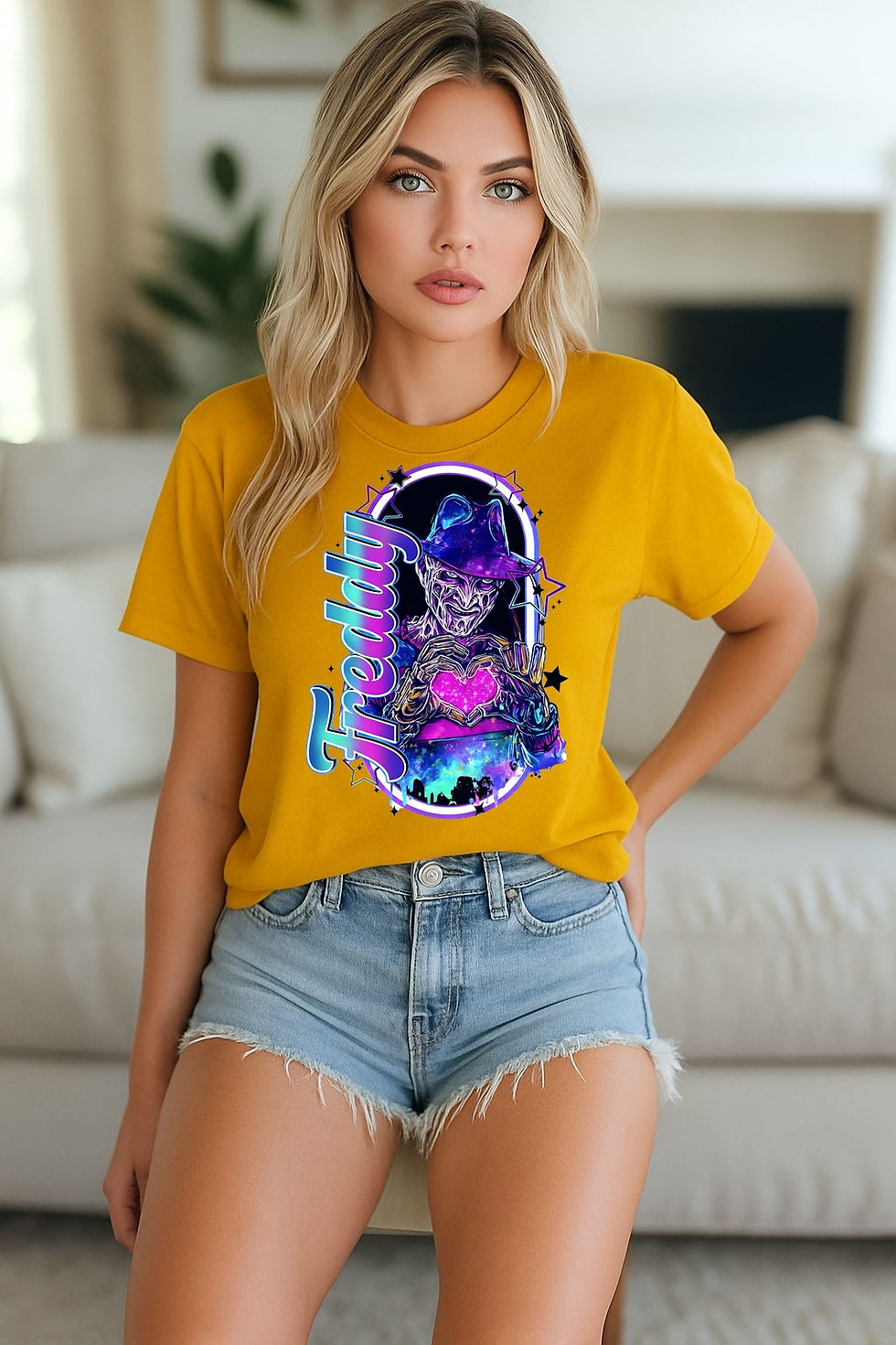 Thumbnail: Nightmare on Elm Street - Neon Freddy Krueger Finger Hearts - Apparel