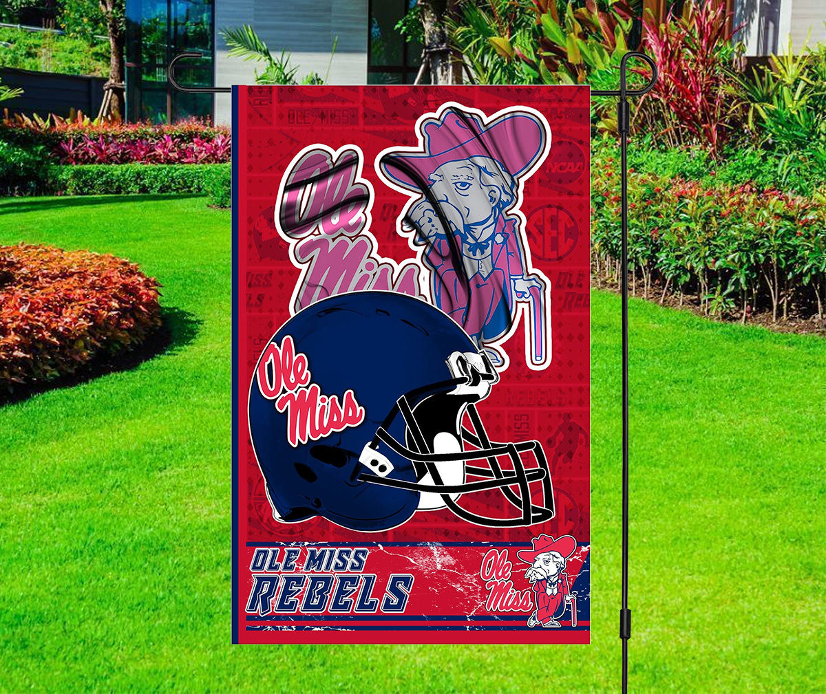 NCAA Football Flag - Ole Miss Rebels - Yard Flag