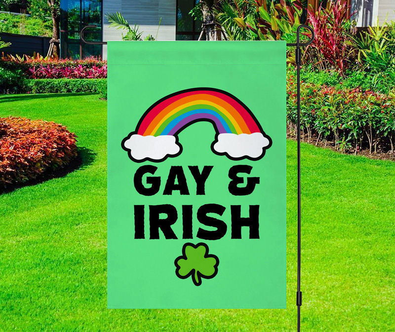 St Patrick’s - Gay & Irish Rainbow Shamrock Yard Flag