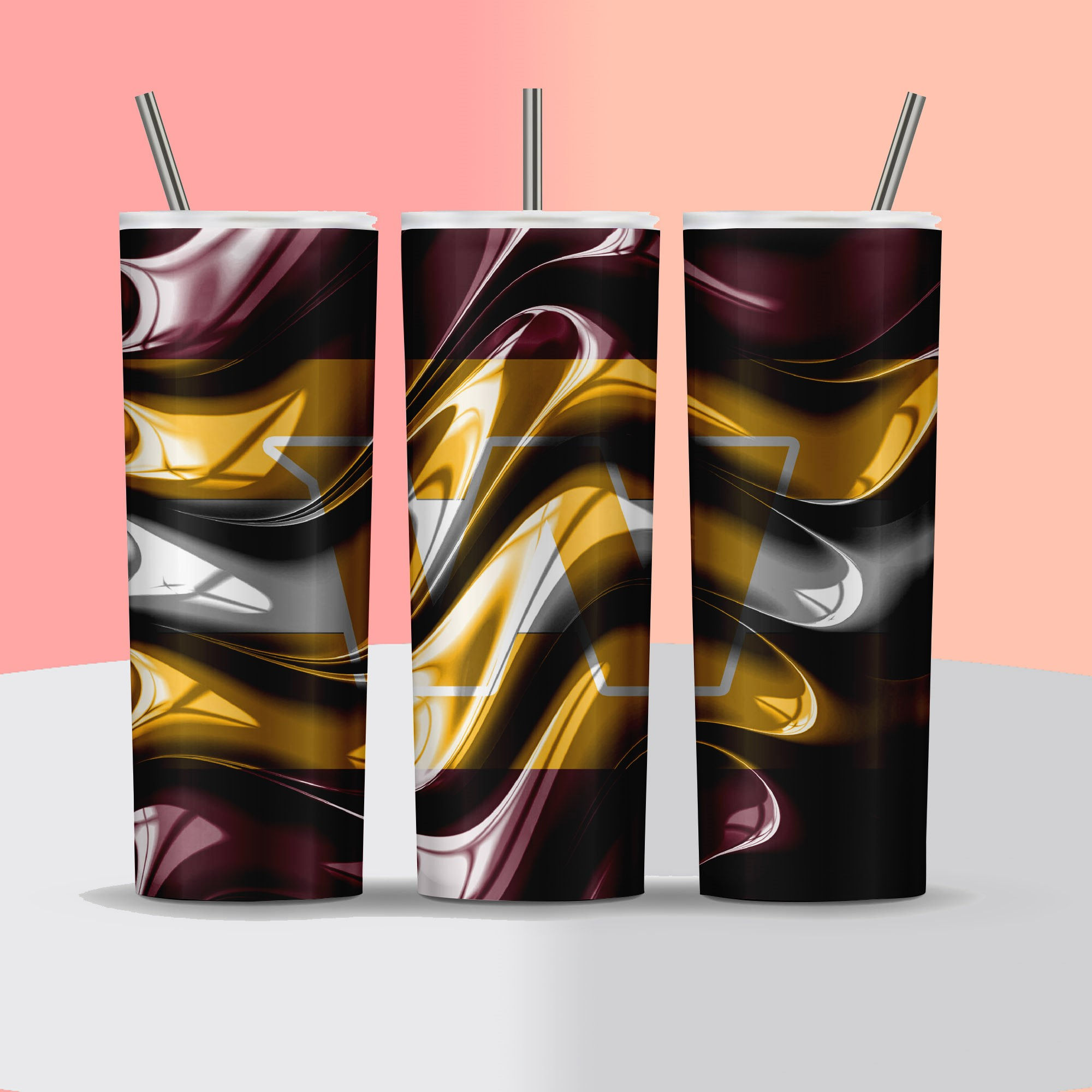 NFL - Washington Commanders - Football Metal Wave - Tumbler