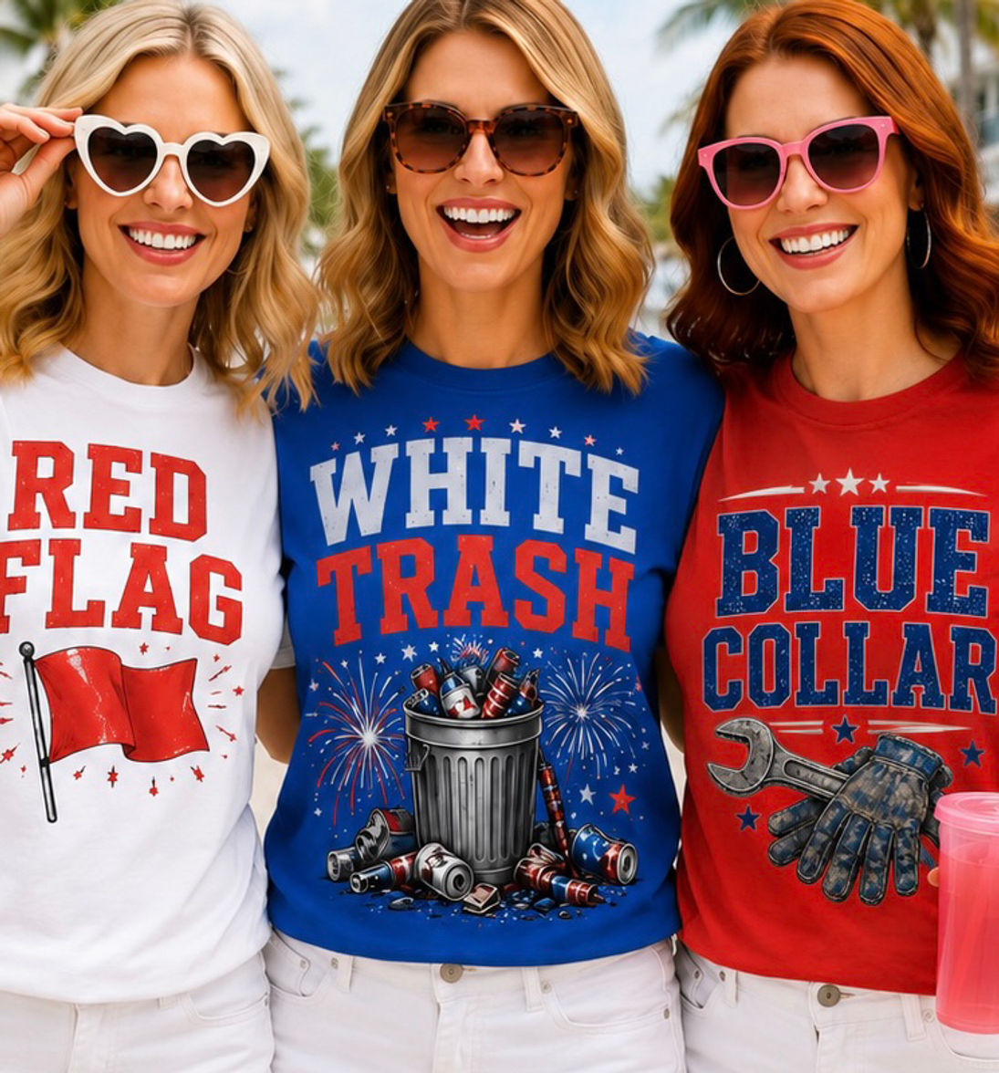 July 4th - Red Flag x White Trash x Blue Collar shirts - Apparel