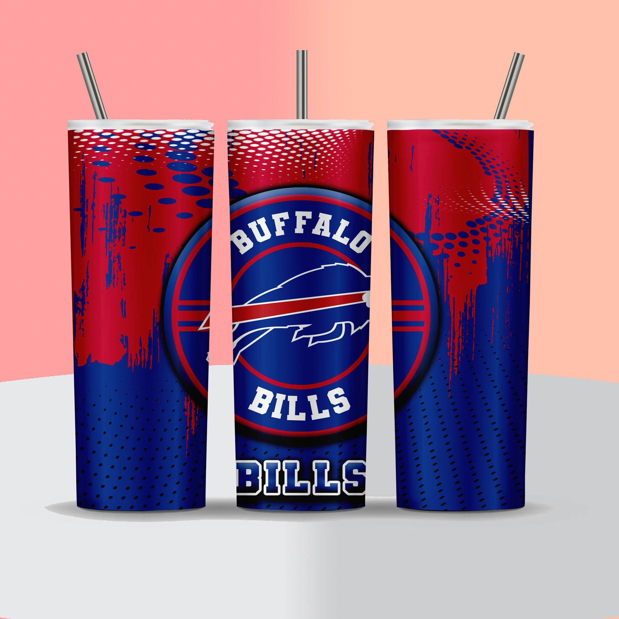 NFL - Buffalo Bills - Football Dotted Background - Tumbler